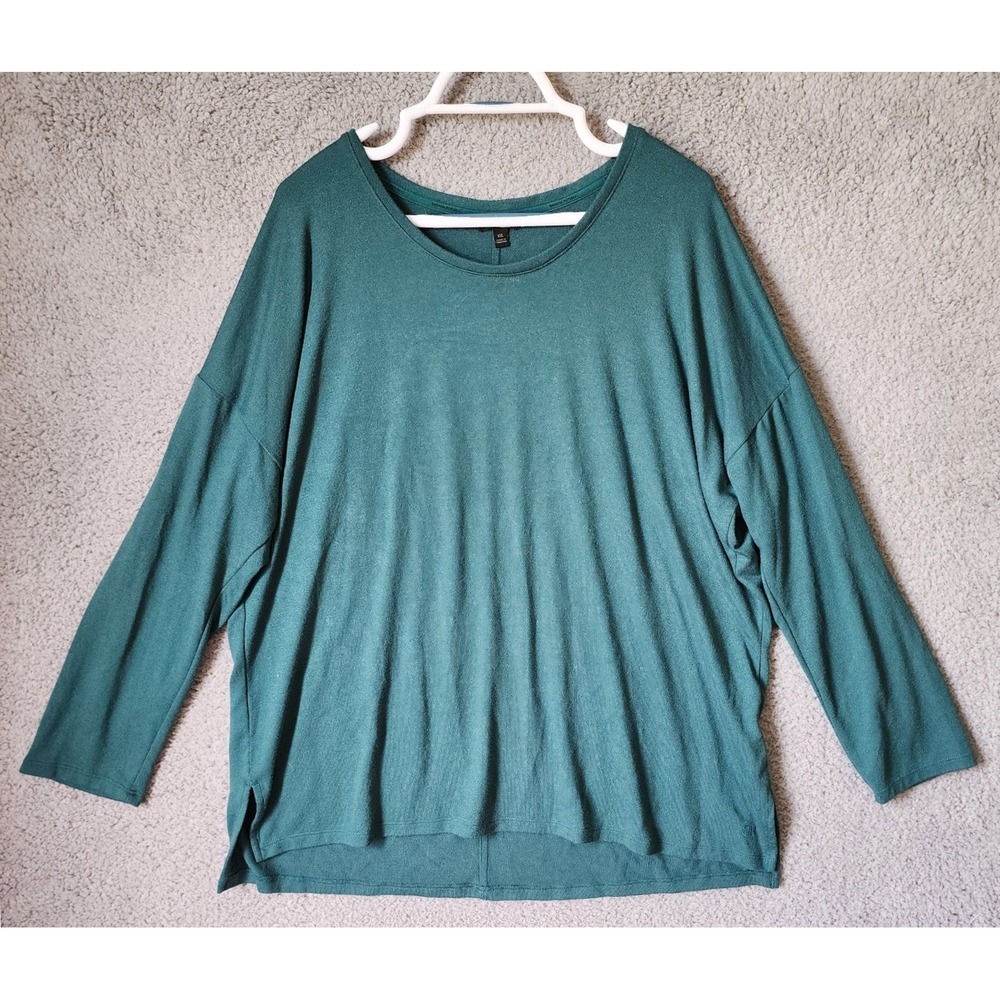 Banana Republic Top Womens XXL Teal Green Long Sleeve Scoop Neck‎ Relaxed Knit